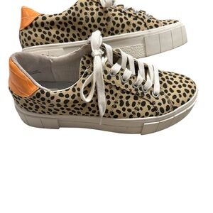 DV by Dolce Vita Platform Leopard Print Sneakers with Orange Accent